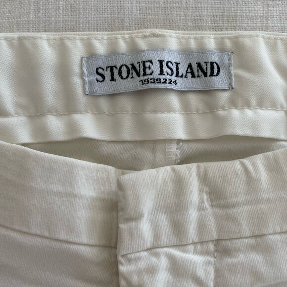 Stone Island mens white pants authentic size 34 cotton stretch cp - Picture 1 of 7